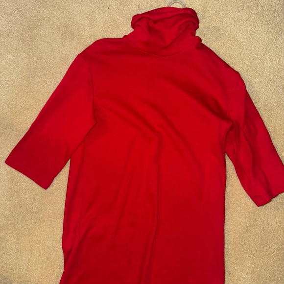 Zara Bold Red Cowl Neck Sweater Dress - Picture 3 of 5